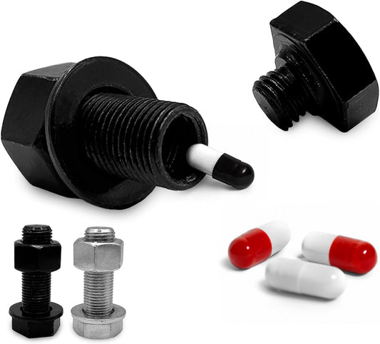 Fake Bolt Nut Screw Diversion Safe   Heavyweight Hidden Storage Space for Cash and Small Valuables, Secret Container, Realistic Decoy for Home, Office, and Travel Security (Black)