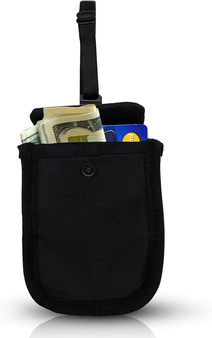 AZ Homey RFID Undercover Bra Wallet   Large Hidden Travel Pouch with Adjustable Elastic Strap for Credit Cards, Money, and Valuables   Secret Pocket for All Bra Sizes