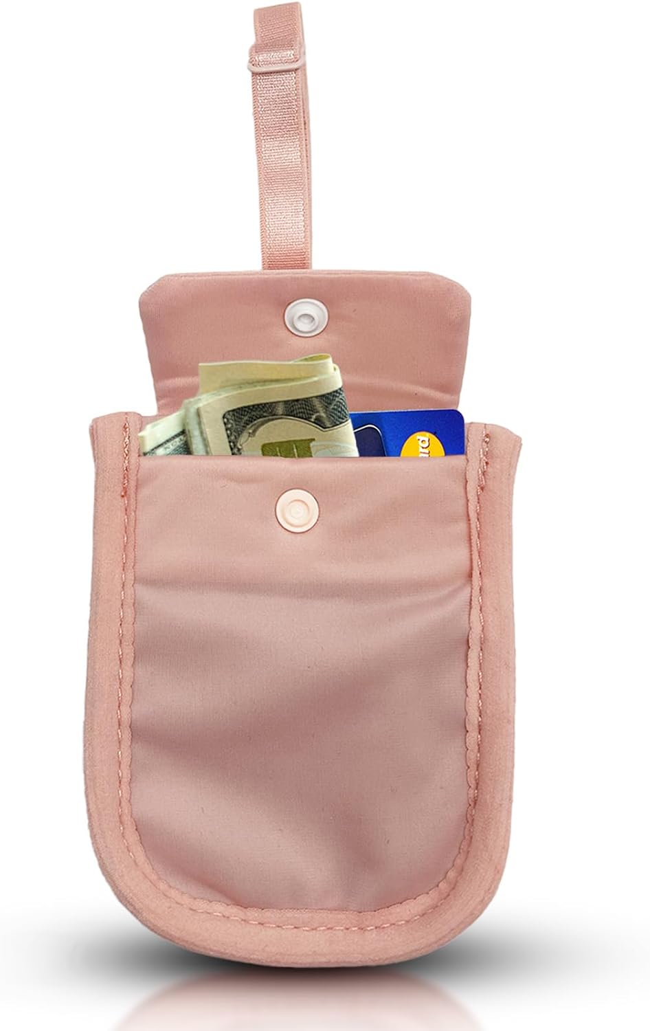 AZ Homey RFID Undercover Bra Wallet   Large Hidden Travel Pouch with Adjustable Elastic Strap for Credit Cards, Money, and Valuables   Secret Pocket for All Bra Sizes