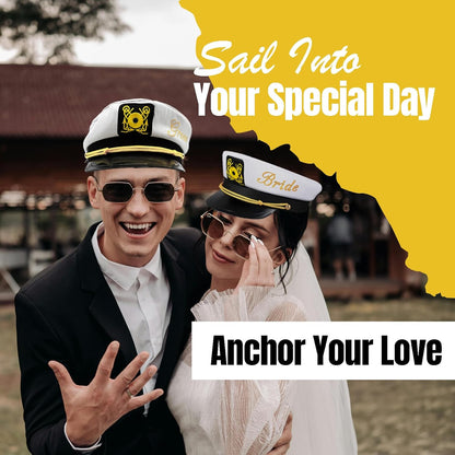 AZ Homey Ultimate Bachelor Party Captain Hat   Funny Nautical Accessory for Groom | Bridal Shower, Wedding, Honeymoon, Boats n' Hoes Party Gear   Bride