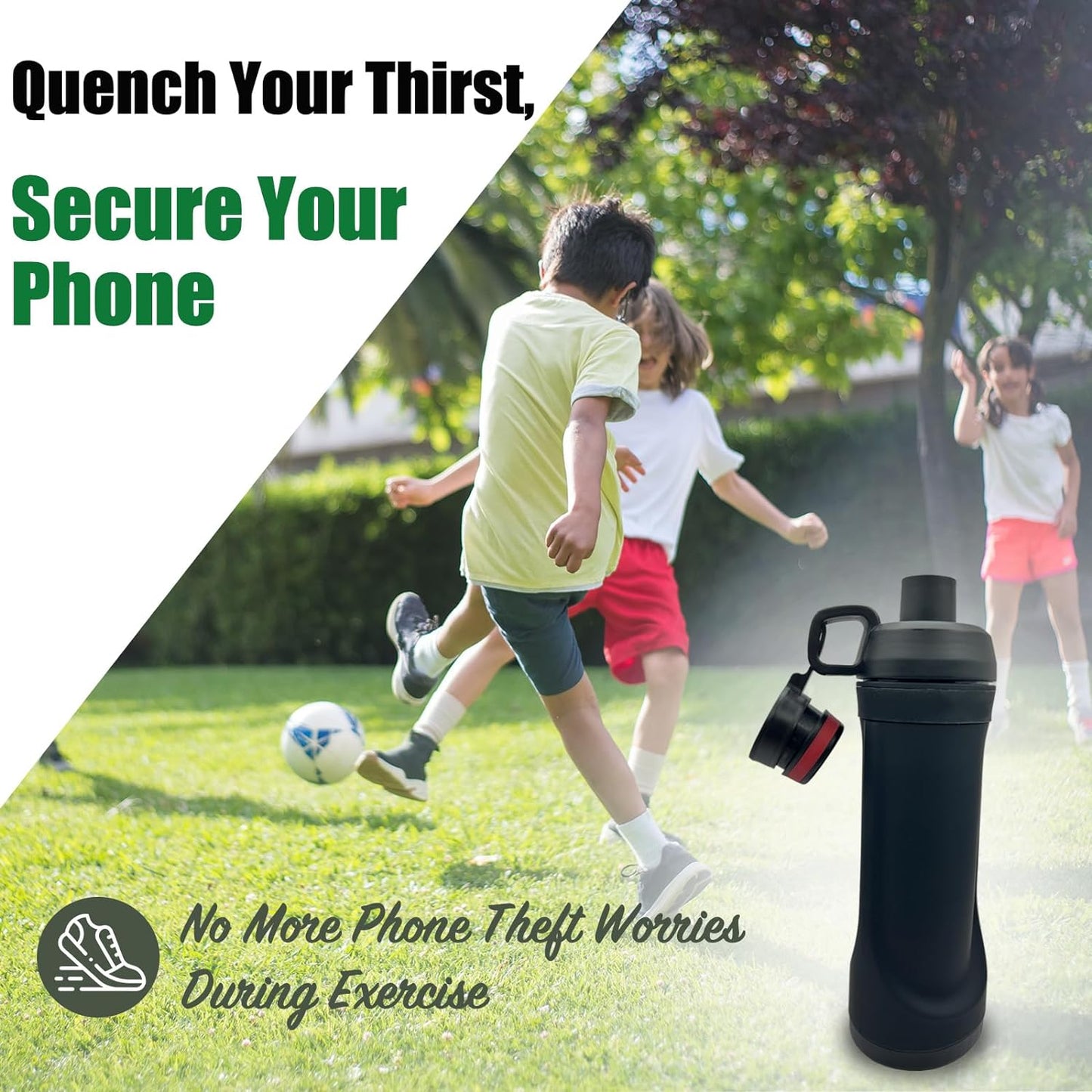 Diversion Water Bottle with 13.5oz Capacity   Ultimate Hidden Compartment for Travel, Beach, Car to Store Valuables like Jewelry, Cash, Money, Coins, Car Keys   Storage Home Security   Black