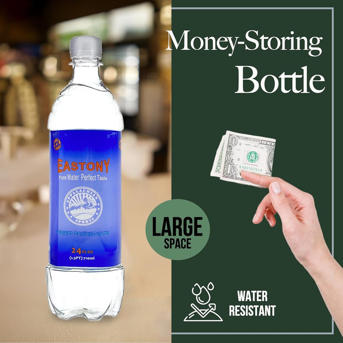 Fake Water Bottle Diversion Safe   Ultimate Storage for Travel, Beach, Car to Store Valuables like Jewelry, Cash, Money, Coins, Car Keys   Storage Home Security