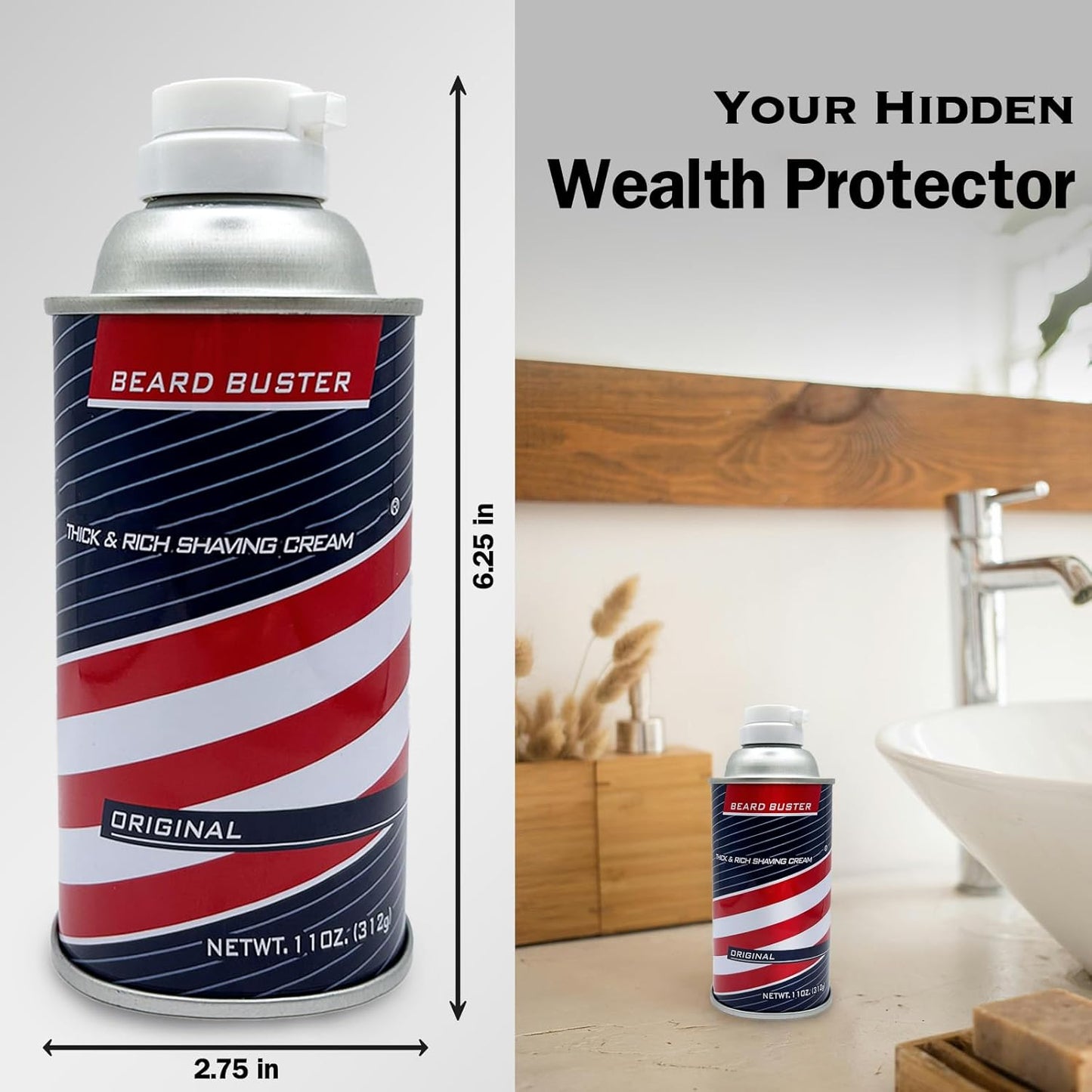 Diversion Safe Can Men Shaving Cream   11oz Travel Size for Keys, Cash, and Valuables   Secure Storage Container for Home or Travel
