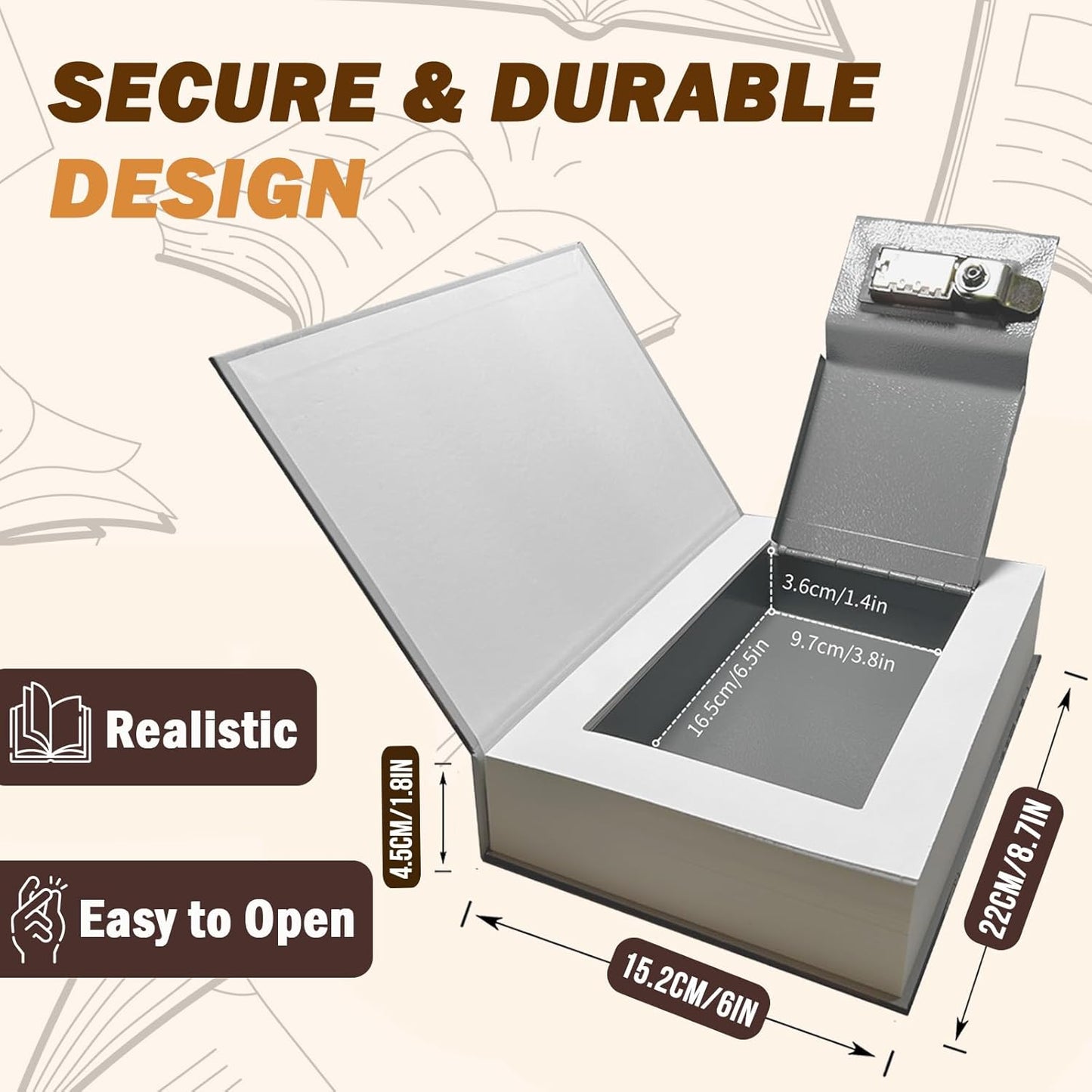 Genuine Paper Transfer Book Safe: Secret Hidden Safe, Combination Lock Included   Metal Safe Box and Protect Your Valuables Inside an Authentic Paper Book, 8.7"¡Ñ6"¡Ñ1.8" (Holy Bible)
