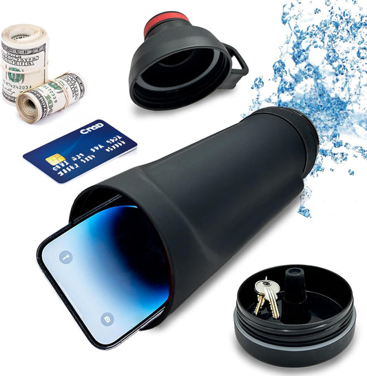 Diversion Water Bottle with 13.5oz Capacity   Ultimate Hidden Compartment for Travel, Beach, Car to Store Valuables like Jewelry, Cash, Money, Coins, Car Keys   Storage Home Security   Black