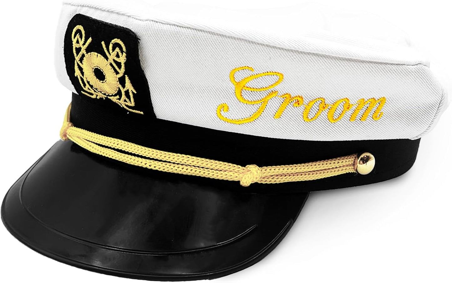 AZ Homey Ultimate Bachelor Party Captain Hat   Funny Nautical Accessory for Groom | Bridal Shower, Wedding, Honeymoon, Boats n' Hoes Party Gear   Bride