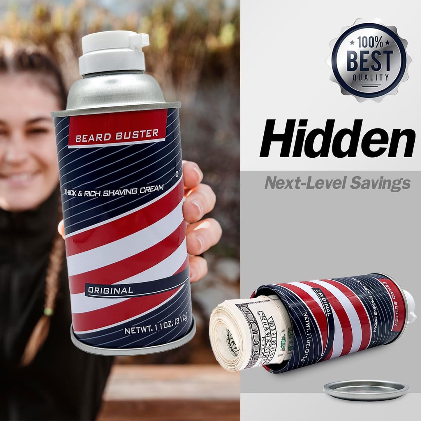 Diversion Safe Can Men Shaving Cream   11oz Travel Size for Keys, Cash, and Valuables   Secure Storage Container for Home or Travel