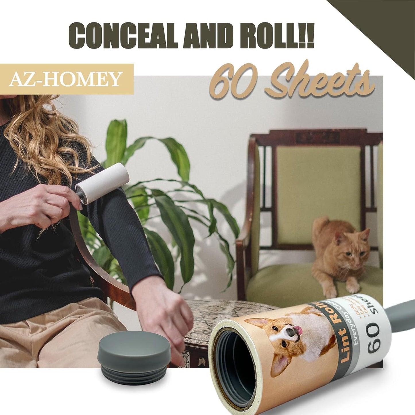 Lint Roller Diversion Safe Money Lint Rollers for Pet Hair, Sticky, Remover for Couch, Clothes Furniture and Carpet. Dog Hair Remover Cat Hair, Animal Fur   Secret Hidden Jewelry Storage Home Security