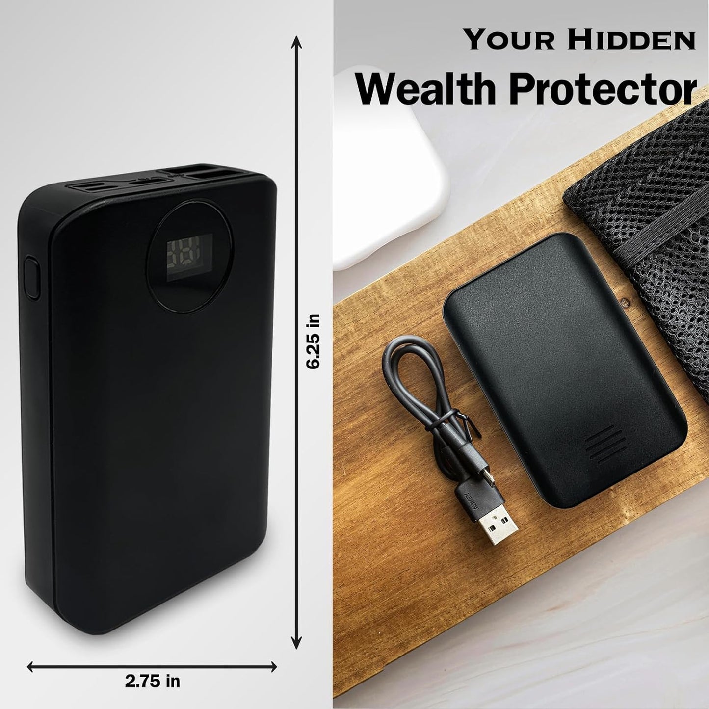 Diversion Safe Power Bank   Hidden Storage Compartment for Valuables, Secret Safe, Fake Power Bank for Safe Security, Portable Hiding Device, Ideal for Travel, Home, and Office