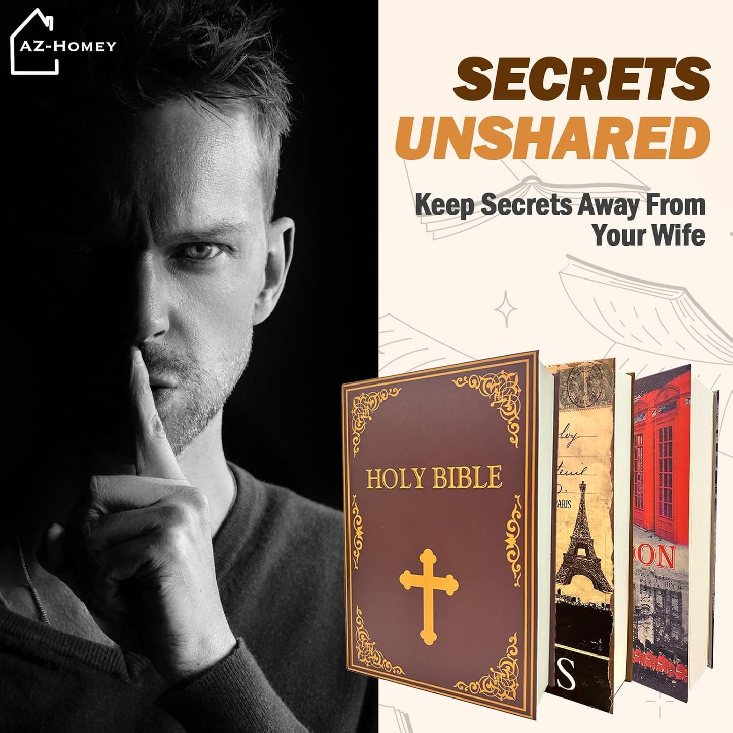 Genuine Paper Transfer Book Safe: Secret Hidden Safe, Combination Lock Included   Metal Safe Box and Protect Your Valuables Inside an Authentic Paper Book, 8.7"¡Ñ6"¡Ñ1.8" (Holy Bible)