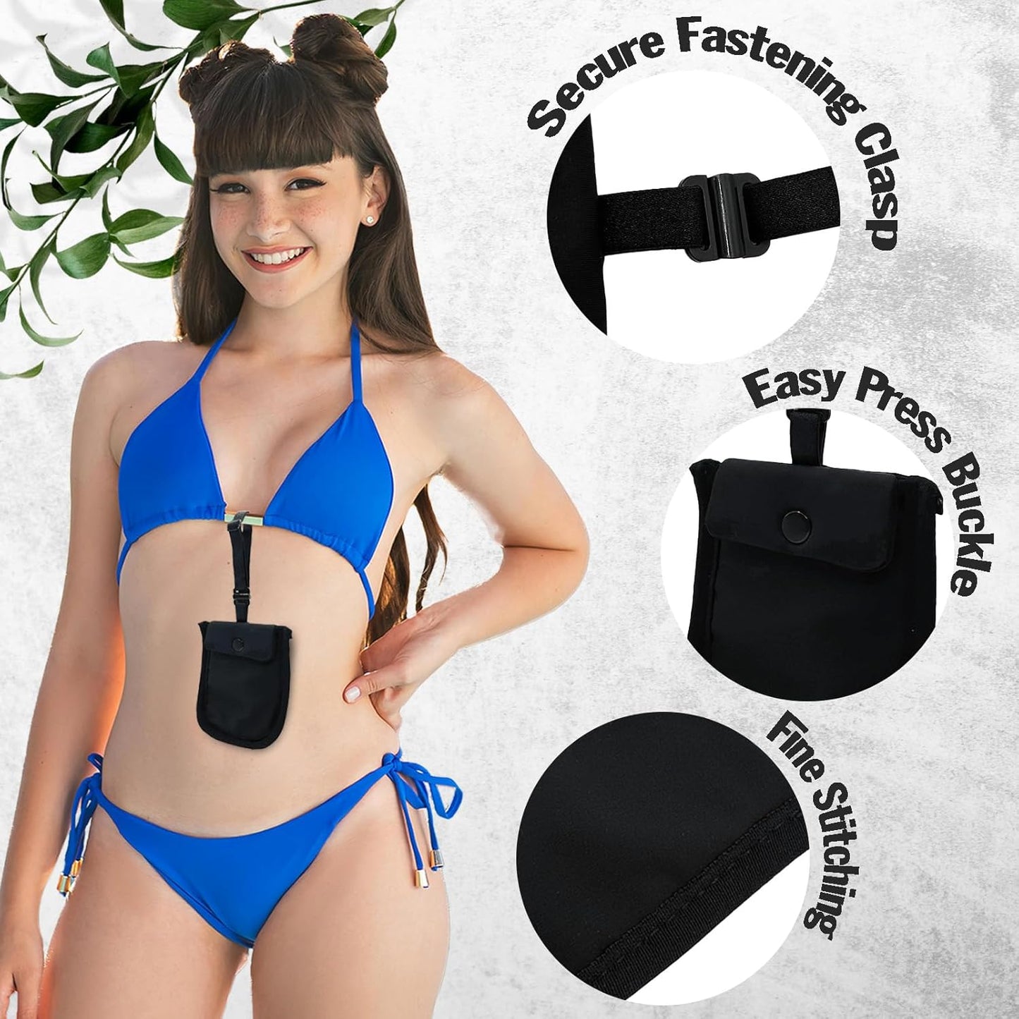 AZ Homey RFID Undercover Bra Wallet   Large Hidden Travel Pouch with Adjustable Elastic Strap for Credit Cards, Money, and Valuables   Secret Pocket for All Bra Sizes