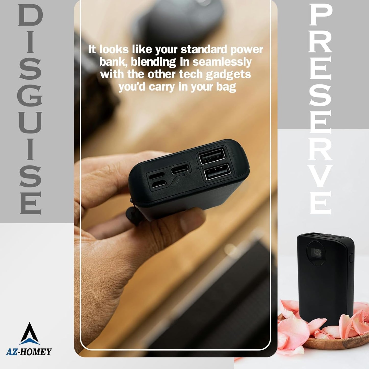 Diversion Safe Power Bank   Hidden Storage Compartment for Valuables, Secret Safe, Fake Power Bank for Safe Security, Portable Hiding Device, Ideal for Travel, Home, and Office