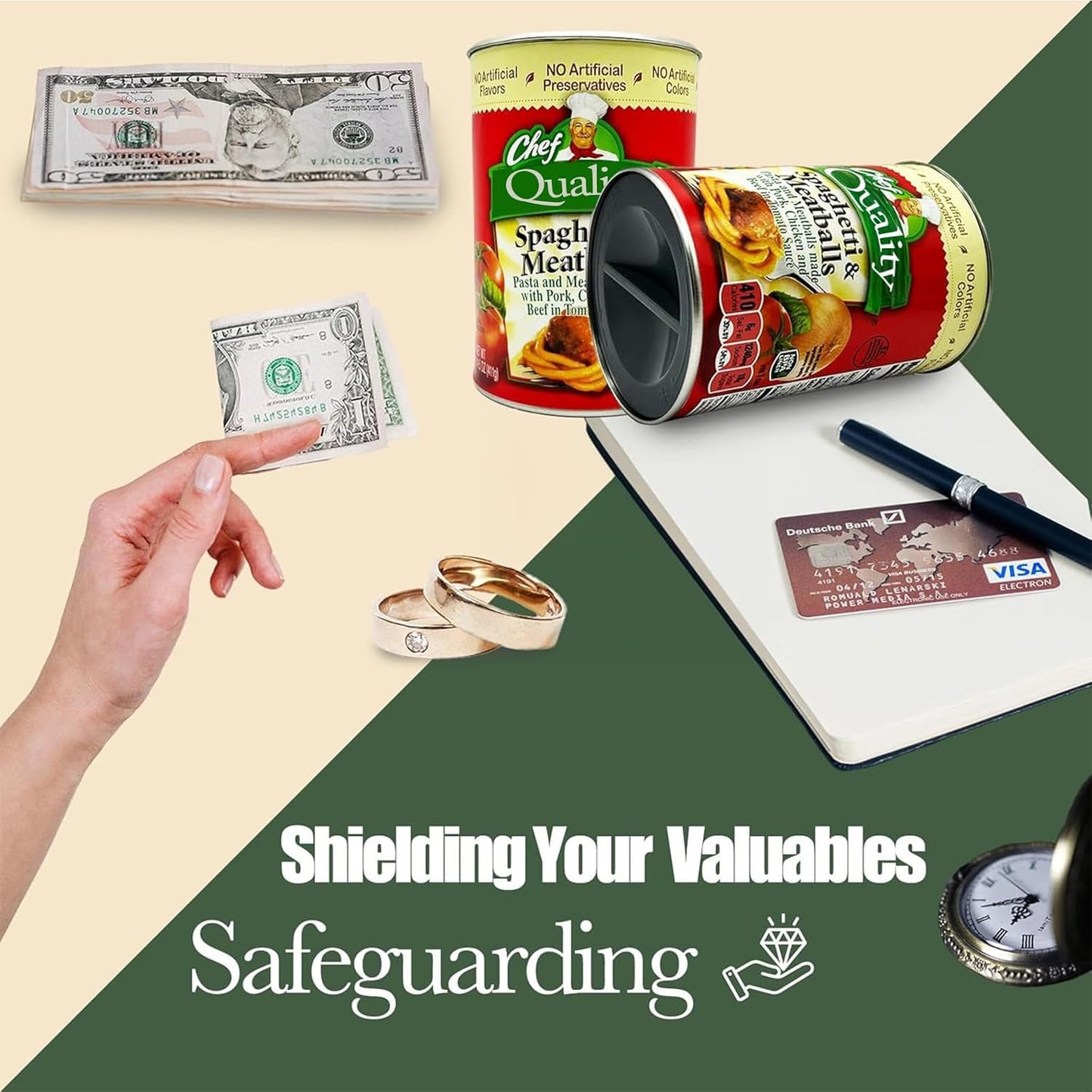 Fake Soup Can Diversion Safe Keep Your Valuables Safe Storage Home Security   Spaghetti and Meatballs