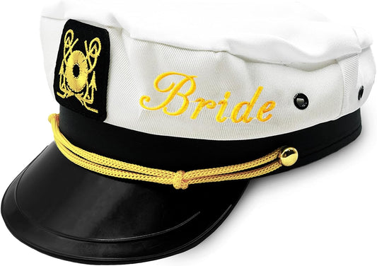 AZ Homey Ultimate Bachelor Party Captain Hat   Funny Nautical Accessory for Groom | Bridal Shower, Wedding, Honeymoon, Boats n' Hoes Party Gear   Bride