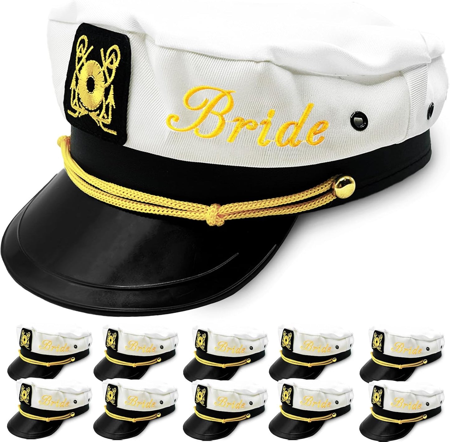 AZ Homey Ultimate Bachelor Party Captain Hat   Funny Nautical Accessory for Groom | Bridal Shower, Wedding, Honeymoon, Boats n' Hoes Party Gear   Bride