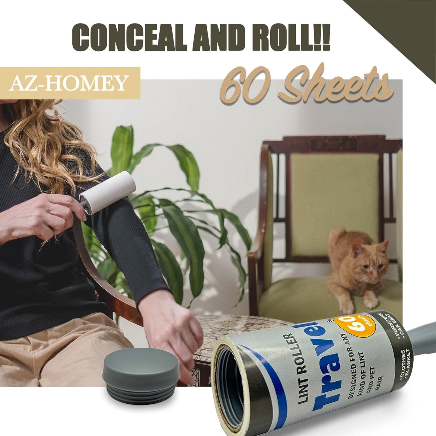 Lint Roller Diversion Safe Money Lint Rollers for Pet Hair, Sticky, Remover for Couch, Clothes Furniture and Carpet. Dog Hair Remover Cat Hair, Animal Fur   Secret Hidden Jewelry Storage Home Security