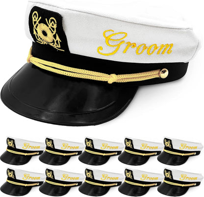 AZ Homey Ultimate Bachelor Party Captain Hat   Funny Nautical Accessory for Groom | Bridal Shower, Wedding, Honeymoon, Boats n' Hoes Party Gear   Bride