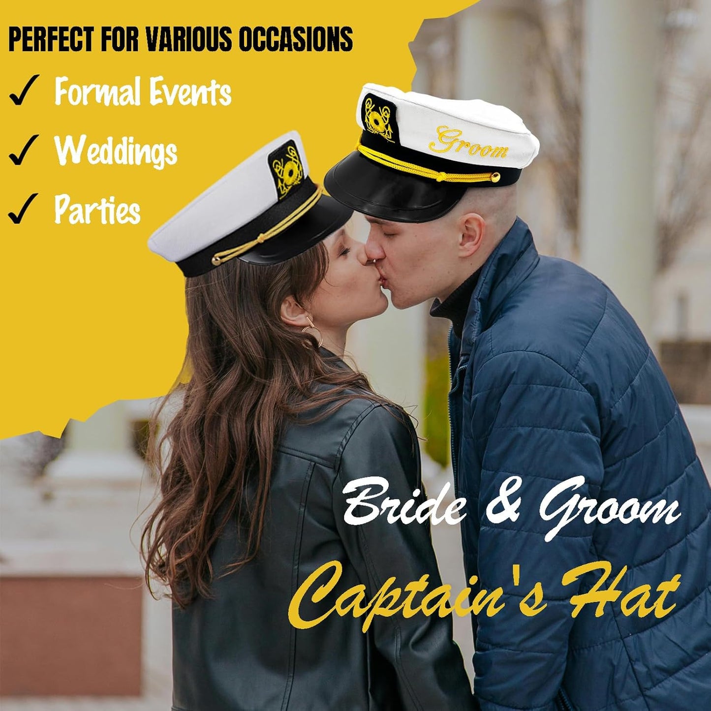 AZ Homey Ultimate Bachelor Party Captain Hat   Funny Nautical Accessory for Groom | Bridal Shower, Wedding, Honeymoon, Boats n' Hoes Party Gear   Bride