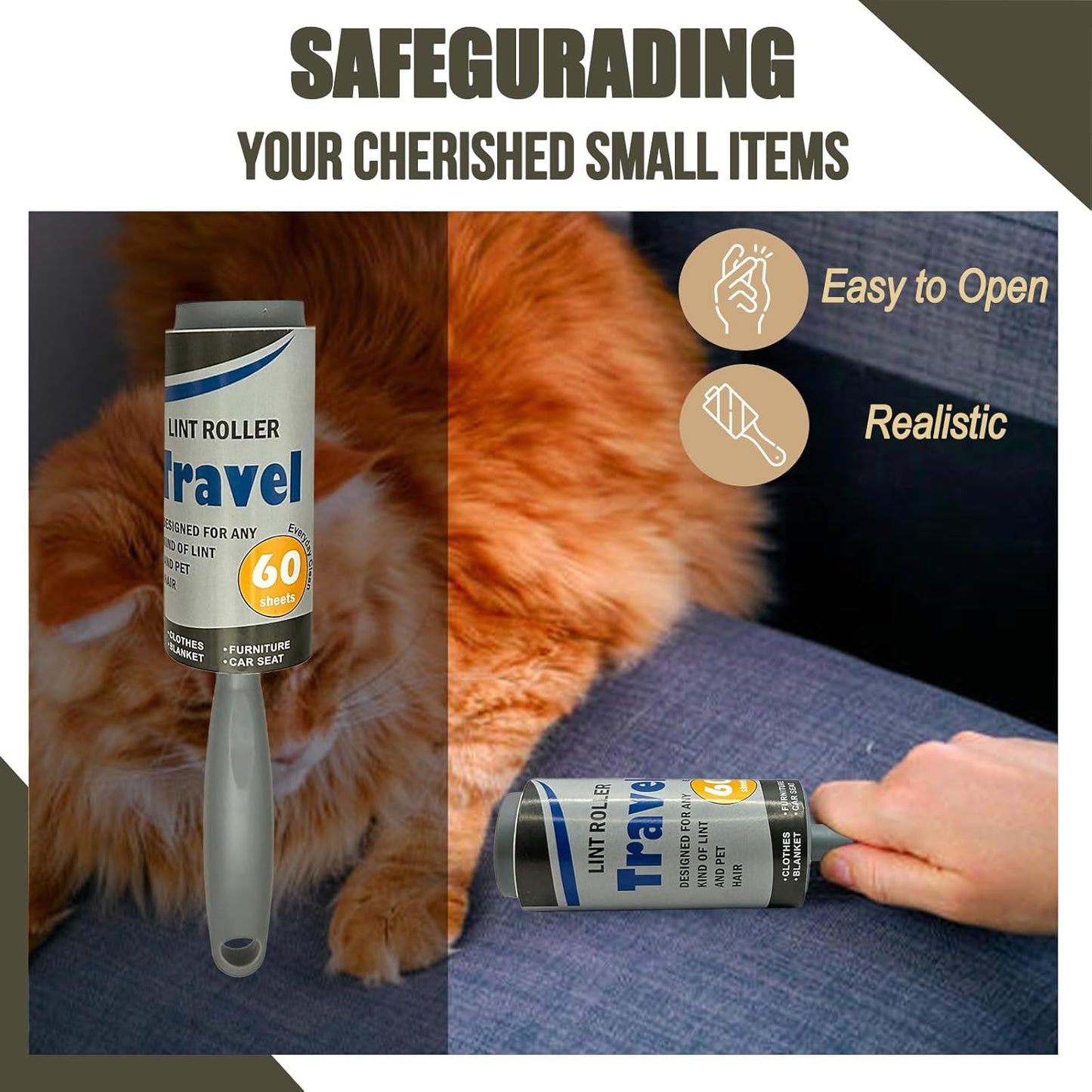 Lint Roller Diversion Safe Money Lint Rollers for Pet Hair, Sticky, Remover for Couch, Clothes Furniture and Carpet. Dog Hair Remover Cat Hair, Animal Fur   Secret Hidden Jewelry Storage Home Security