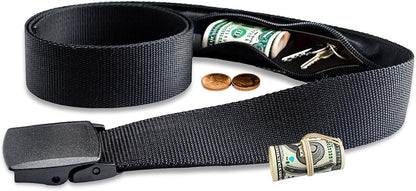AZ Homey Travel Security Belt   Money Belt for Men Travel Security Belt with Hidden Money Compartment Pocket Belt with Hidden Pocket Cashsafe Anti Theft Wallet Non Metal Buckle
