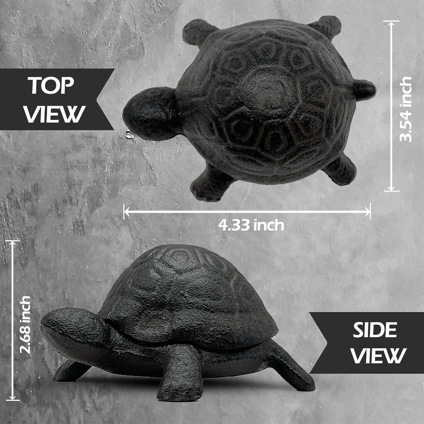 Cast Iron Turtle Key Hider   Outdoor Hidden Key Holder, Decorative Garden Statue, Secret Hiding Spot for Spare Keys, Discreet and Durable Hide a Key Solution, Ideal for Home, Yard, and Patio