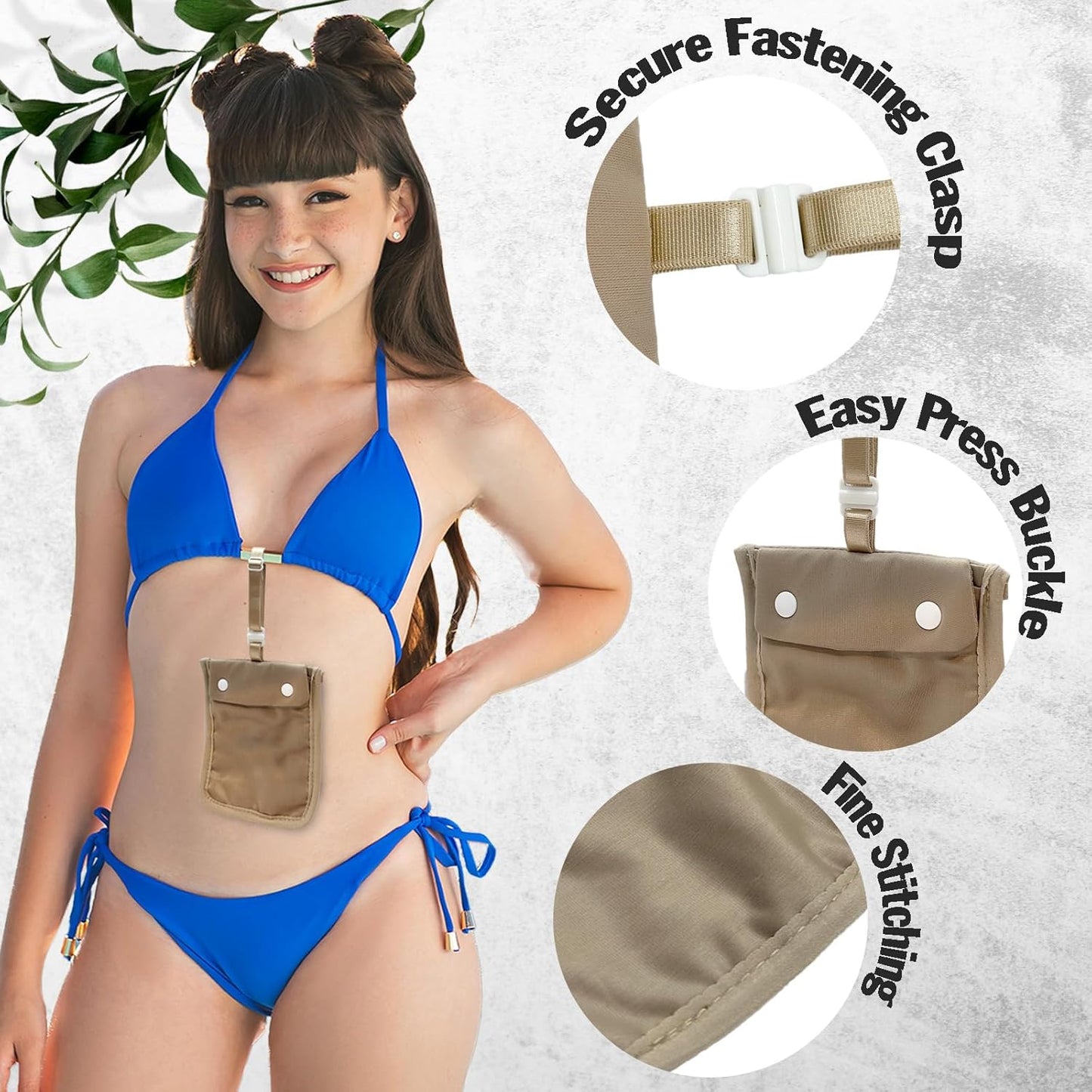AZ Homey RFID Undercover Bra Wallet   Large Hidden Travel Pouch with Adjustable Elastic Strap for Credit Cards, Money, and Valuables   Secret Pocket for All Bra Sizes