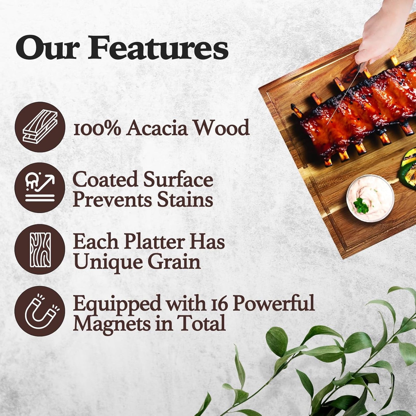 Charcuterie Board Set: 3 in 1 Magnetic Acacia Wood Cheese Board Ensemble   Unique for Mom   House Warming Gifts New Home, Wedding Gifts for Couple, Bridal Shower Gift (Board)