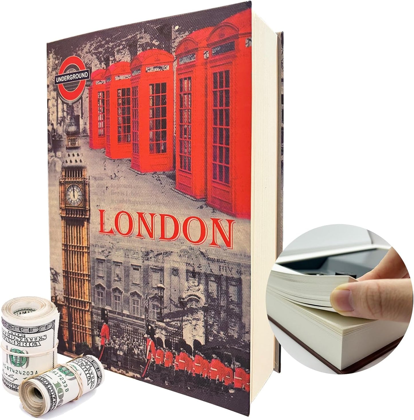 Genuine Paper Transfer Book Safe: Secret Hidden Safe, Combination Lock Included   Metal Safe Box and Protect Your Valuables Inside an Authentic Paper Book, 8.7"¡Ñ6"¡Ñ1.8" (Holy Bible)