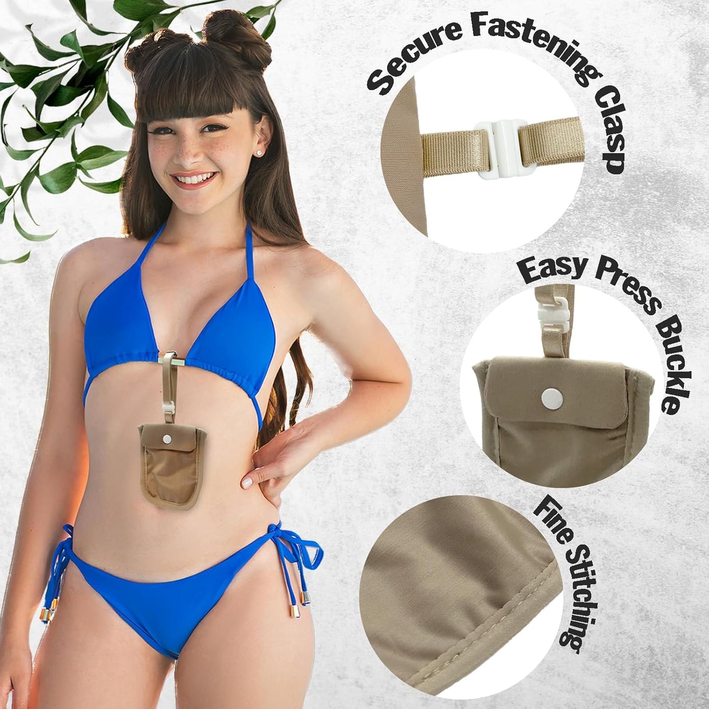 AZ Homey RFID Undercover Bra Wallet   Large Hidden Travel Pouch with Adjustable Elastic Strap for Credit Cards, Money, and Valuables   Secret Pocket for All Bra Sizes