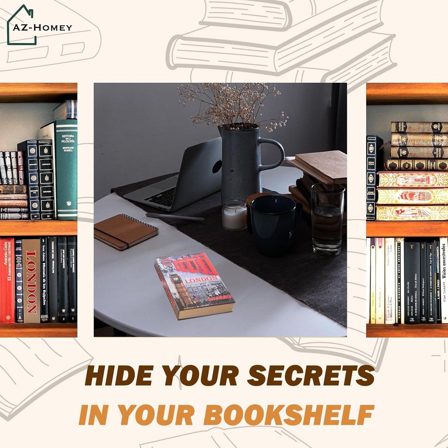 Genuine Paper Transfer Book Safe: Secret Hidden Safe, Combination Lock Included   Metal Safe Box and Protect Your Valuables Inside an Authentic Paper Book, 8.7"¡Ñ6"¡Ñ1.8" (Holy Bible)