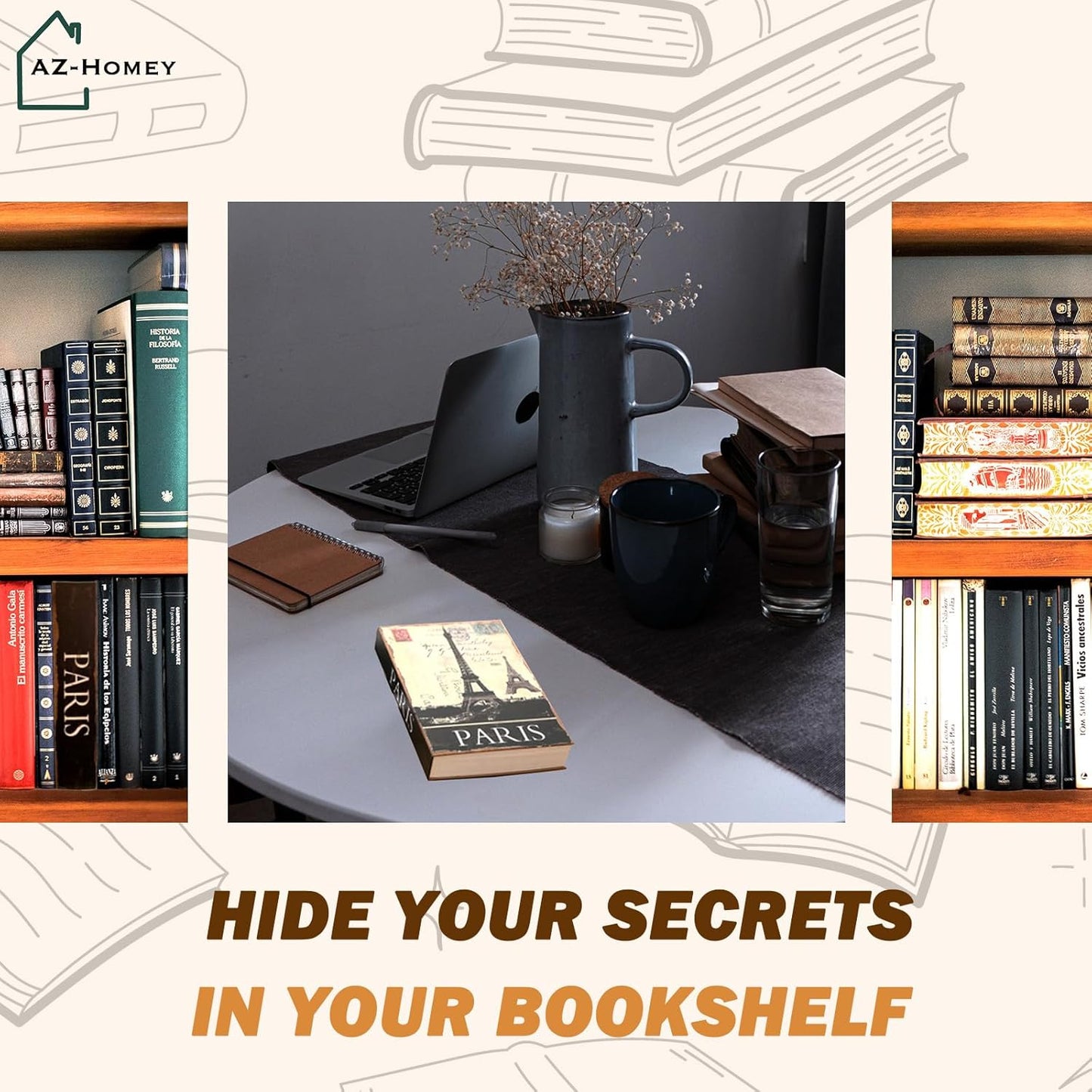 Genuine Paper Transfer Book Safe: Secret Hidden Safe, Combination Lock Included   Metal Safe Box and Protect Your Valuables Inside an Authentic Paper Book, 8.7"¡Ñ6"¡Ñ1.8" (Holy Bible)