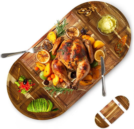 Charcuterie Board Set: 3 in 1 Magnetic Acacia Wood Cheese Board Ensemble   Unique for Mom   House Warming Gifts New Home, Wedding Gifts for Couple, Bridal Shower Gift (Board)